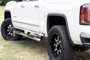 Chevrolet Silverado 3500 HD Oval Nerf Steps - Rough Country - Crew Cab, DEF Tank - Stainless - '07-'19